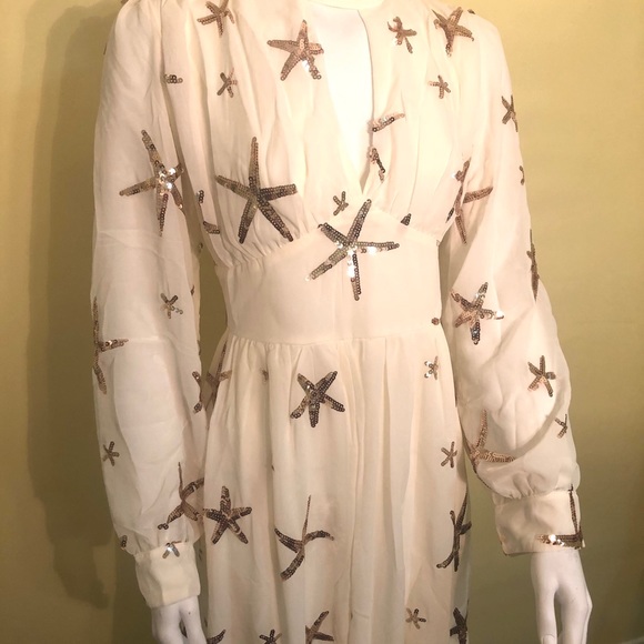 New Sequin Beach Star Sheer Maxi Dress - Picture 5 of 8